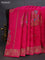 Banarasi semi raw silk saree pink with allover thread & zari weaves and woven border