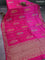 Banarasi semi raw silk saree pink with allover thread & zari weaves and woven border