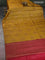 Banarasi tussar silk saree mustard yellow and maroon with thread & zari woven buttas and woven border