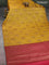 Banarasi tussar silk saree mustard yellow and maroon with thread & zari woven floral buttas and woven border