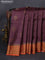 Banarasi tussar silk saree coffee brown and rust shade with thread & zari woven floral buttas and woven border