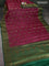 Banarasi tussar silk saree maroon and green with thread & zari woven buttas and woven border