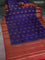 Banarasi tussar silk saree blue and red with thread & zari woven buttas and woven border