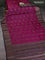 Banarasi tussar silk saree magenta pink and purple with thread & zari woven buttas and woven border