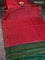 Banarasi tussar silk saree maroon and green with thread & zari woven buttas and temple design woven border