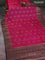 Banarasi tussar silk saree magenta pink and purple with thread & zari woven buttas and woven border