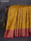 Banarasi tussar silk saree mustard yellow and red with thread & zari woven buttas and woven border