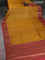 Banarasi tussar silk saree mustard yellow and red with thread & zari woven buttas and woven border