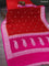 Banarasi chiffon silk saree red and pink with silver zari woven buttas and silver zari woven border