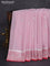 Banarasi chiffon silk saree pastel pink and red with silver zari woven buttas and floral silver zari woven border