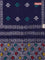 Jaipur cotton saree navy blue and white with batik prints and printed border