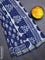 Jaipur cotton saree navy blue and off white with allover batik prints and printed border