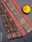 Jaipur cotton saree black and maroon with allover kalamkari prints and printed border