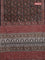 Jaipur cotton saree black and maroon with allover kalamkari prints and printed border