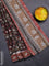 Jaipur cotton saree black and maroon with allover kalamkari prints and printed border