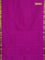 10 yards Poly cotton saree purple and blue with plain body and zari woven border