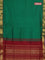 10 yards Poly cotton saree green and maroon with plain body and zari woven border