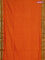 10 yards Poly cotton saree orange and green with plain body and rettapet zari woven border