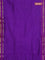 10 yards Poly cotton saree violet and maroon with plain body and rettapet zari woven border