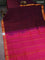 10 yards silk cotton saree wine shade and dual shade of pinkish orange with plain body and zari woven border