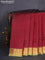 10 yards silk cotton saree maroon and light green with plain body and zari woven border