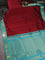 10 yards silk cotton saree maroon and teal blue with plain body and zari woven border