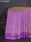 10 yards silk cotton saree dual shade of lavender and purple with rangoli design zari buttas and zari woven border