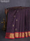 10 yards silk cotton saree deep jamun shade and maroon with allover vairaosi pattern & zari buttas and zari woven border