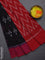 Ikat cotton saree black and red with allover ikat butta weaves and ikat style border