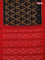 Ikat cotton saree black and red with allover ikat weaves and simple border