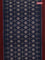 Ikat cotton saree dark peacock blue and maroon with allover ikat butta weaves and simple border
