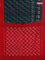 Ikat cotton saree peacock green and red with allover ikat weaves and simple border