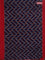 Ikat cotton saree dark blue and red with allover zig zag ikat weaves and simple border