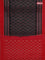 Ikat cotton saree black and red with allover ikat weaves and simple border
