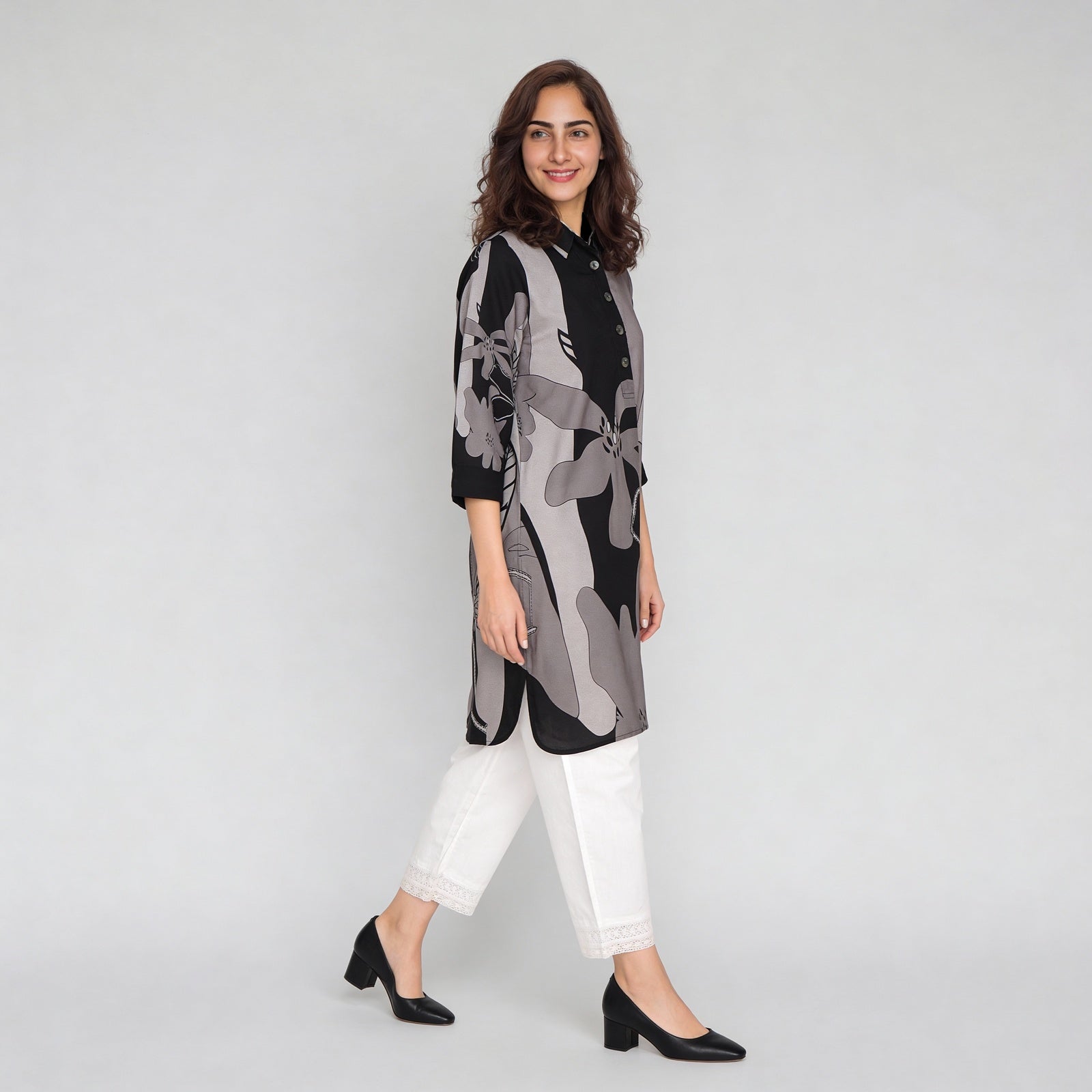 A-Line Printed Straight Kurta