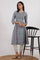 Blue Handblock Printed Flared Kurta in Fine Cotton