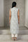 Blue Floral Printed Pure Cotton Straight Kurta
