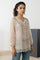 Cream Floral Printed Lace Organza Straight Top with Printed Slip