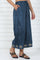 Blue Embroidered Printed Thread Embroidered Shantung Mid Rise Ankle Length Parallel Pant