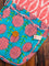 Floral Turquoise Block Printed Sling Bag