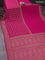 Banarasi crepe saree pink with half & half style and woven border