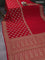 Banarasi crepe saree red with half & half style and woven border