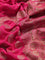 Banarasi crepe saree pink with half & half style and woven border