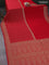 Banarasi crepe saree red with half & half style and woven border