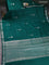 Banarasi poona silk saree teal green with silver zari woven floral buttas and silver zari woven border