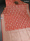 Banarasi tissue silk saree rustic orange with allover zari woven brocade weaves and zari woven border