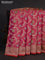 Banarasi tissue silk saree pink with allover zari woven brocade weaves and zari woven border