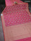 Banarasi tissue silk saree pink with allover zari woven brocade weaves and zari woven border