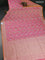 Banarasi tissue silk saree pink and dual shade of pinkish orange with allover zari woven brocade weaves and zari woven border