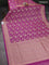 Banarasi tissue silk saree pink with allover zari woven brocade weaves and zari woven border